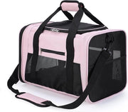 Scatola di trasporto pieghevole impermeabile 43 x 28 x 28 cm - con cinturino - animali domestici rosa