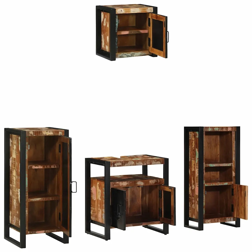 Set di mobili per il bagno 4 pcs Legno Recuperato Massello 3305645