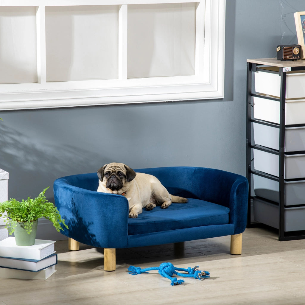 Divano per cani piccoli ¨C zephmum ¨C blu 86x55x33