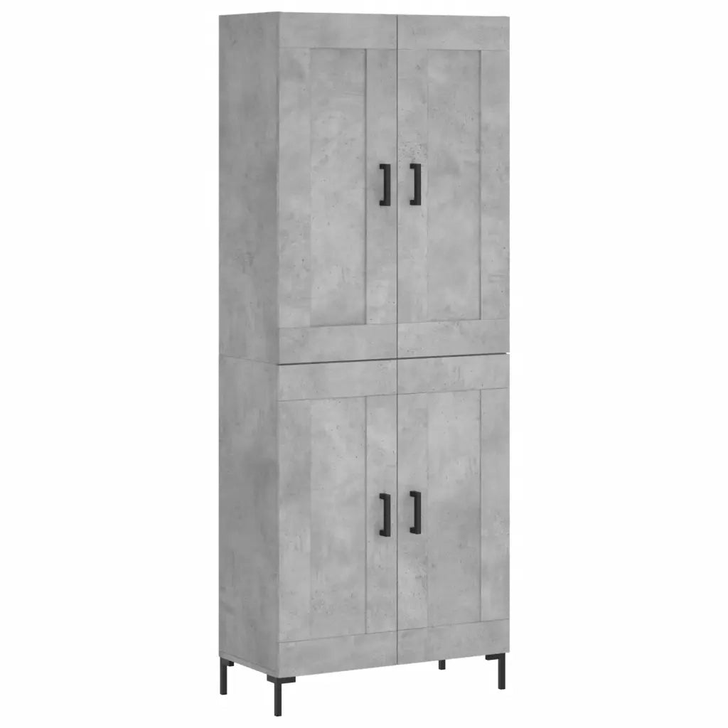 Credenza-Buffet-Armadio da cucina Grigio Cemento 69,5x34x180 cm in Legno Multistrato 733594