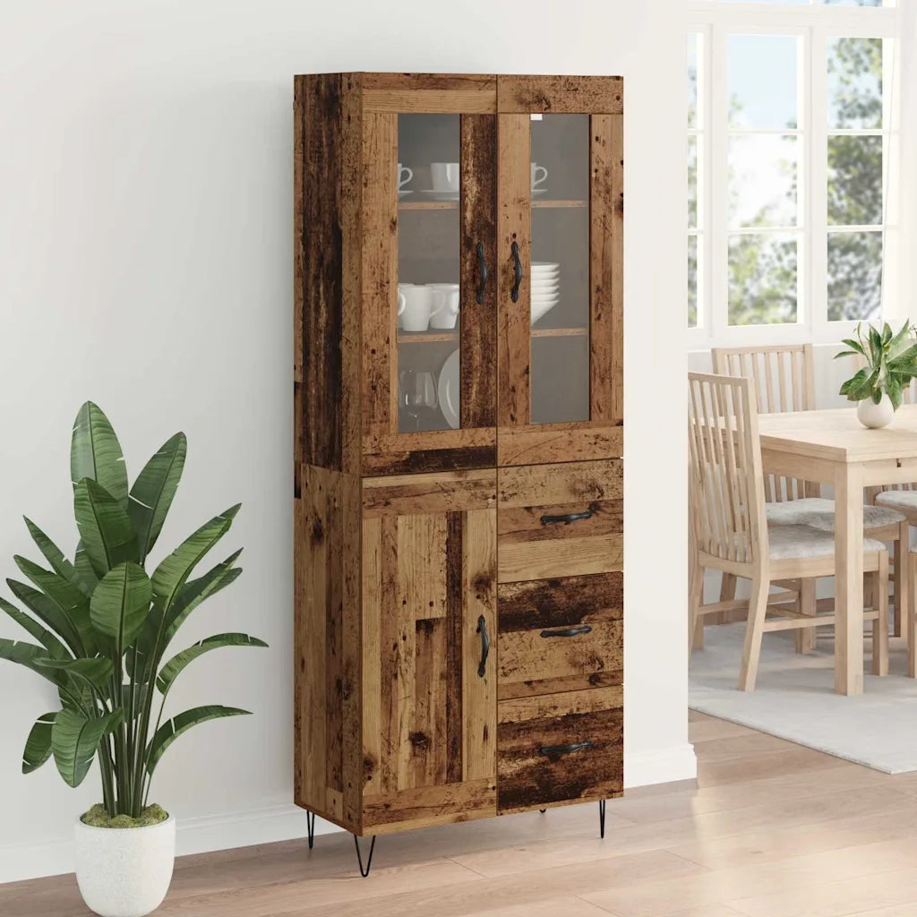 Credenza | Madia | Buffet da pranzo | Armadio da pranzo Legno vecchio 69,5 x 34 x 90 cm Legno multistrato