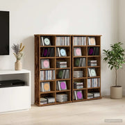 Mobile per CD 2 pz Legno antico 60 x 17 x 92 cm 8012743
