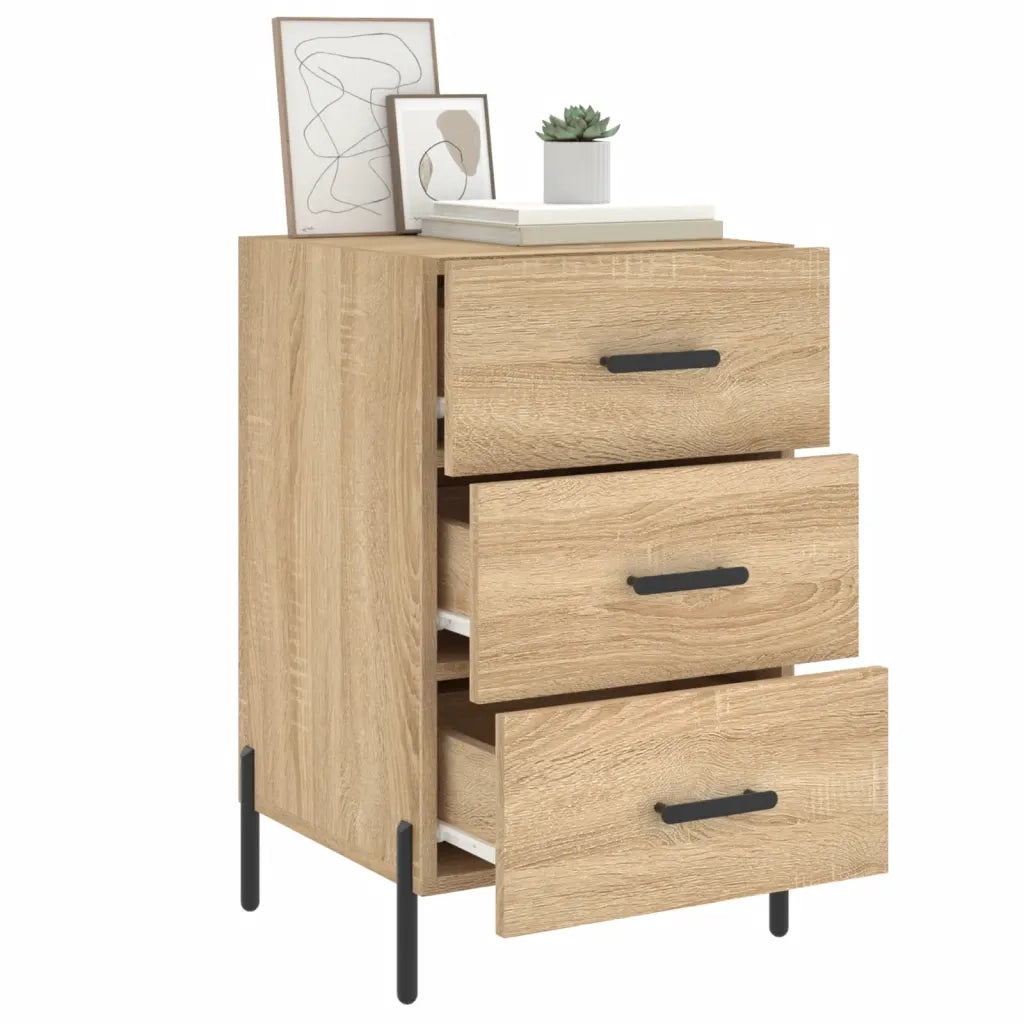 Comodino Rovere Sonoma 40x40x66 cm in Legno Multistrato 827671