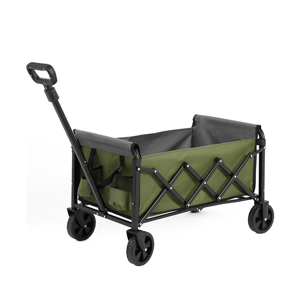 Carrello da spiaggia pieghevole - Xylo - Leggero e robusto con ruote - Verde militare