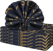 Set di 6 tovaglioli in stoffa, stoffa tovaglioli jacquard, tovaglioli in stoffa con disegno damascato, tovaglioli in lino di alta qualità per cene di famiglia, matrimoni, cucina, decorazione da caffè festiva, 48 x 48 cm, blu