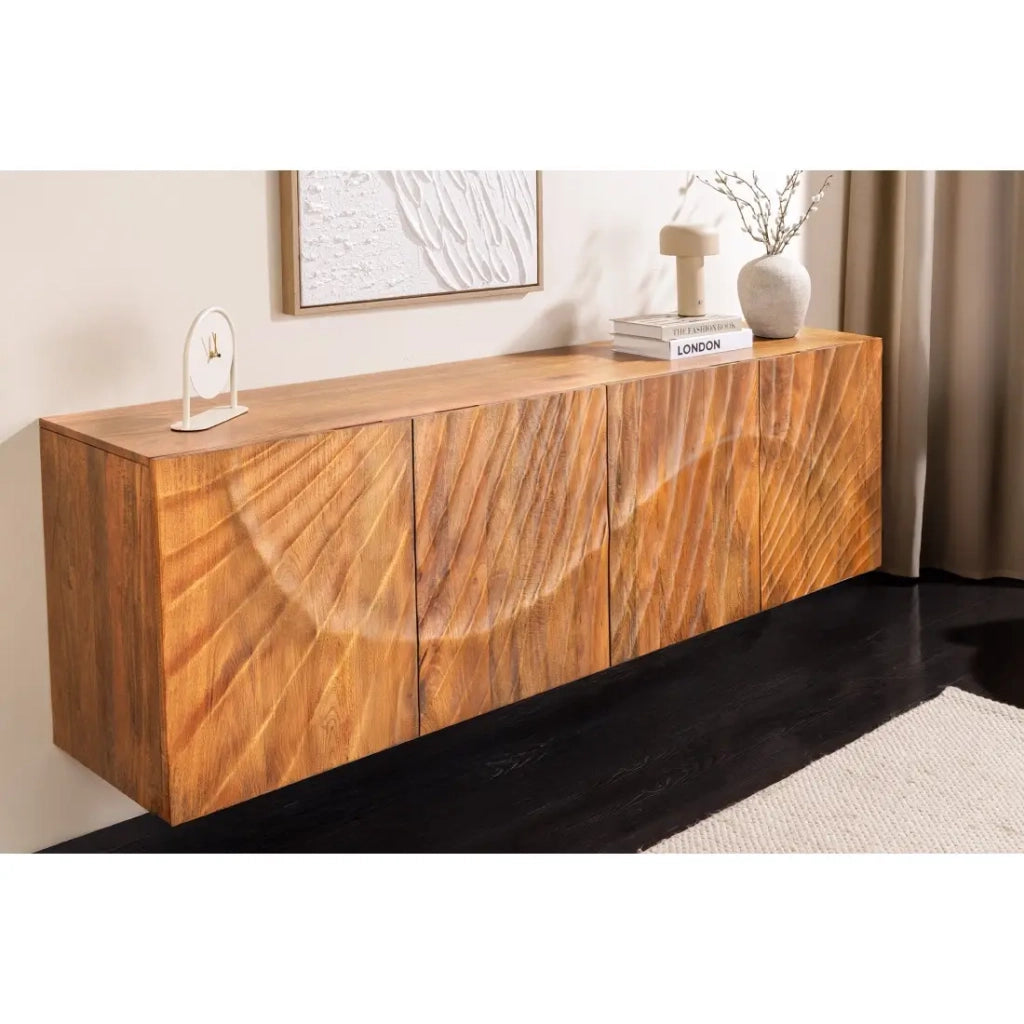 Buffet 180 cm 4 porte legno scolpito naturale – Collezione SILVA