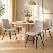 Sedia da pranzo con schienale ergonomico e piedini metallici antiscivolo in PU e metallo Grigio