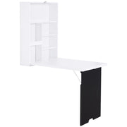 TAVOLO SCRIVANIA PIEGHEVOLE A MURO CON LAVAGNA 60 X 94.5 X 147 CM BIANCO E NERO