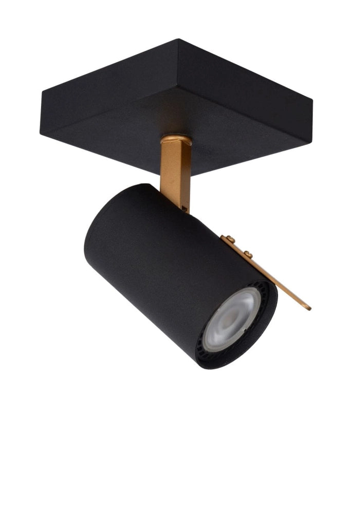 Applique Lucide Grony GU10 5W 2200-3000K nero oro metallo