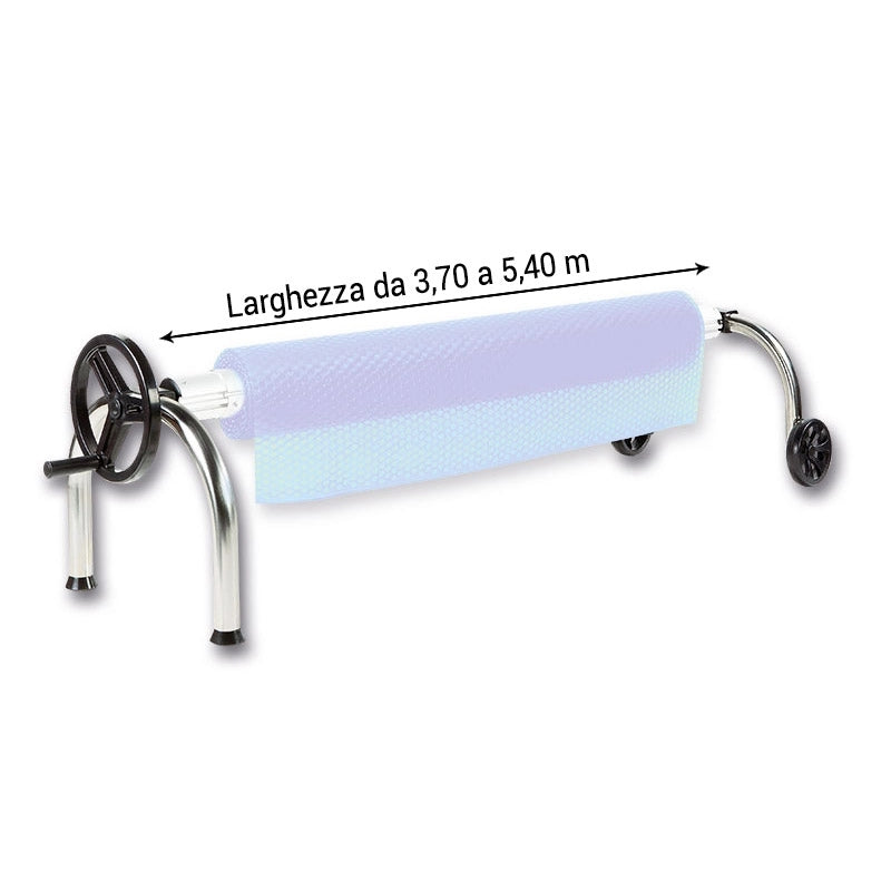 Rullo Avvolgitore Con Ruote Rollertube Per Piscine Fino A 5,40 M Di Larghezza