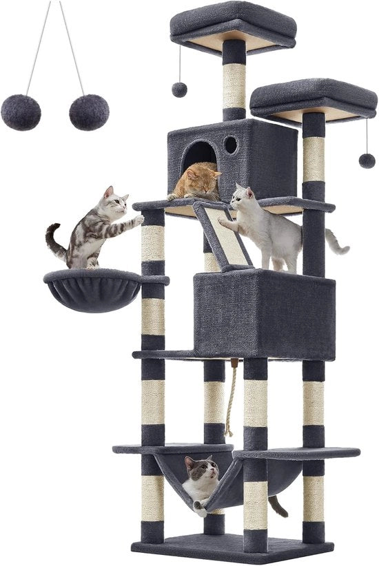Krabbapalo XXL per Gatti - 206 cm Alto con Diversi Livelli e Spazi di Gioco