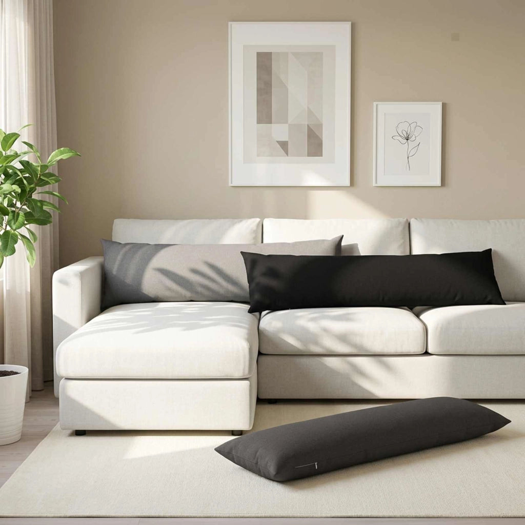 Cuscino con cuscino HEERLEN 2 pz Grigio Chiaro Tessuto 926066