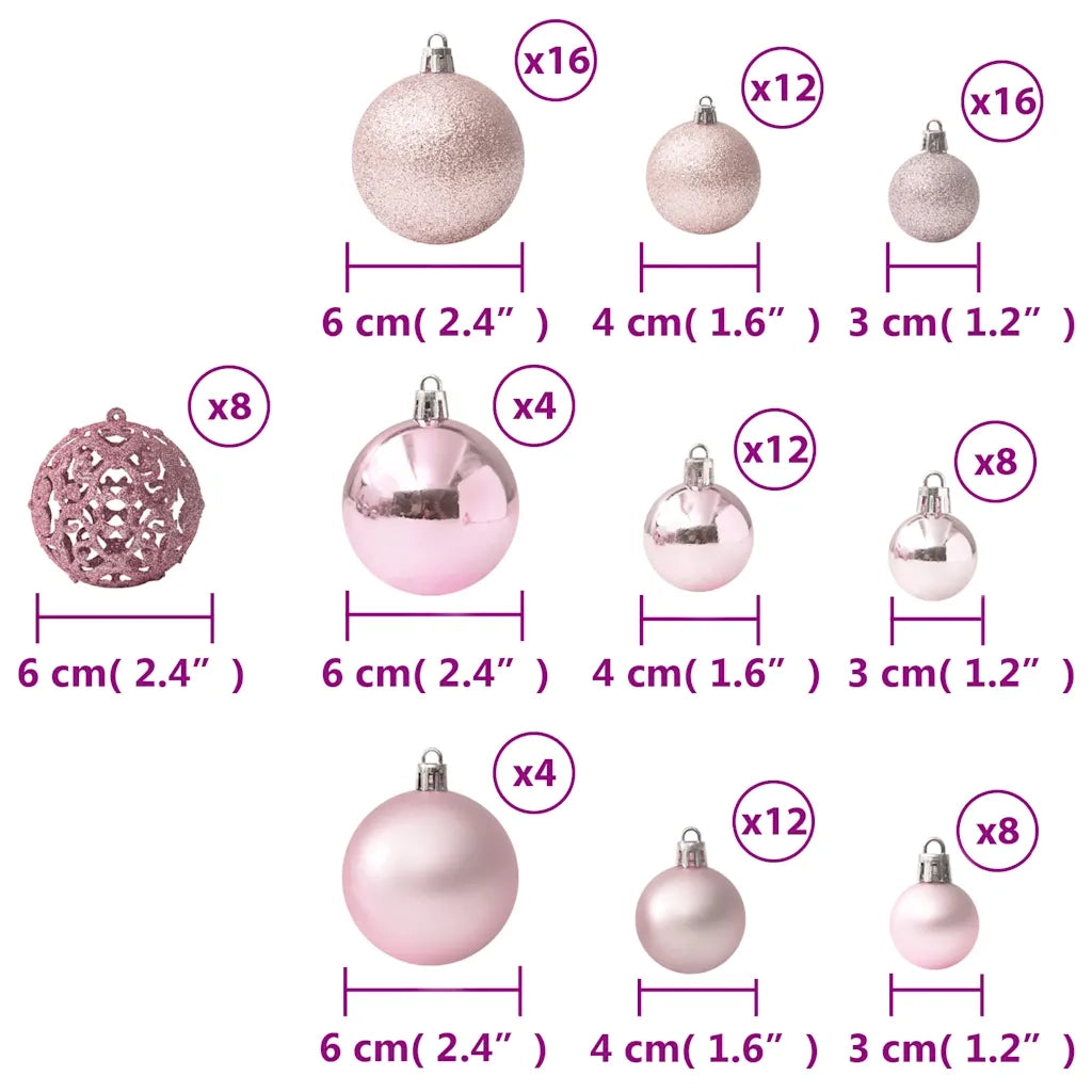 Set Palline di Natale 100 pz Rosa CFW2462620