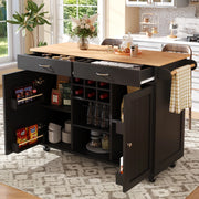OKWISH Carrello da cucina con ripiani regolabili, portabottiglie e ruote bloccabili, in MDF e metallo, 102 x 45 x 92 cm