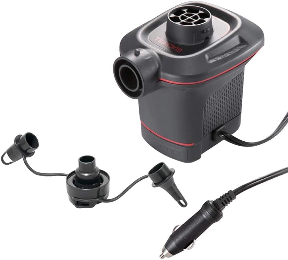 Intex 66636 Quick Fill Pompa Elettrica Aria 12V Gonfia e Sgonfia 870 L-min 3 Ugelli