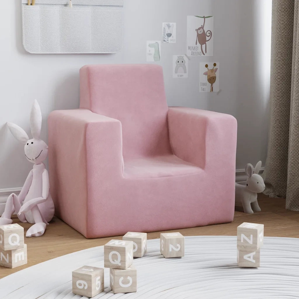 Divano | Divano da soggiorno | Sofa per Bambini Rosa in Morbido Peluche
