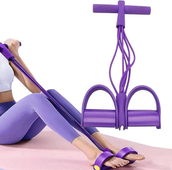 Apparecchio di resistenza pedale, Set di cinture di resistenza con 6 leve, Cinture di resistenza multifunzionali per allenamento completo del corpo, Fitness per casa e in viaggio