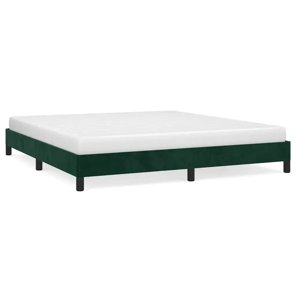 Giroletto senza Materasso Verde Scuro 160x200 cm in Velluto 346985