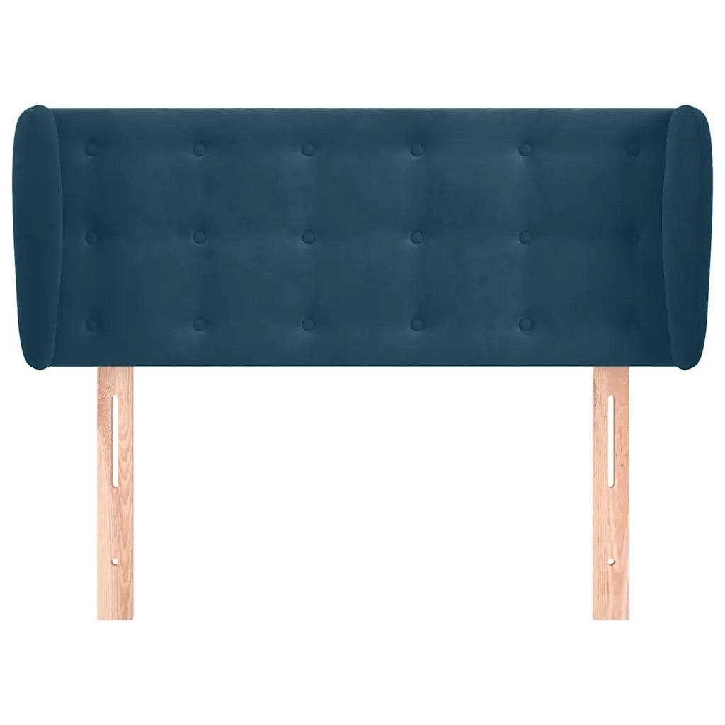 Testiera | Testata ad Orecchio Blu Scuro 103x23x78/88 cm in Velluto