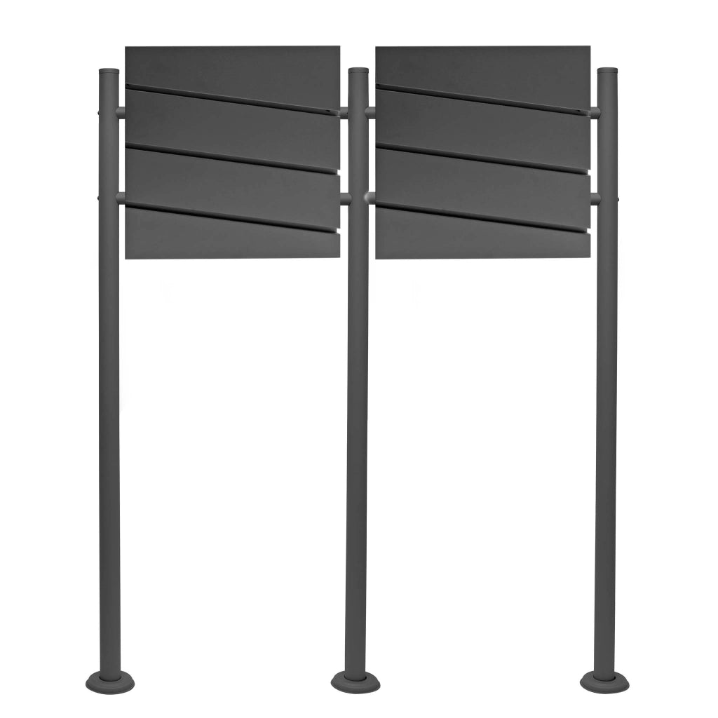 Set Cassetta postale doppia autoportante V16 antracite con telaio di supporto
