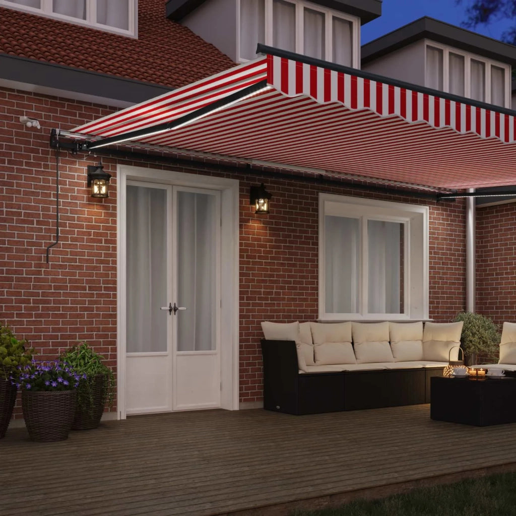 Tessuto per Tenda con Rosso e Bianco 500 × 300 cm Poliestere 3331268