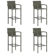 Sgabelli da Bar 4 pz Grigi in Polyrattan cod mxl 66370
