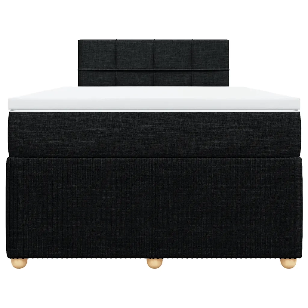 Giroletto a Molle con Materasso Nero 120x190 cm in Tessuto