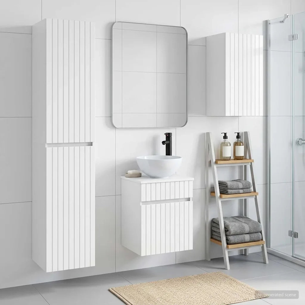 Set di mobili per il bagno 3 pz Bianco Lucido 3406087