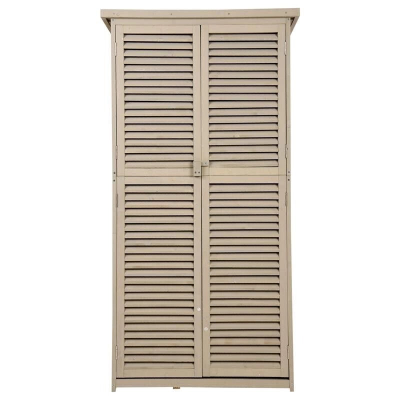 CAPANNO PER UTENSILI DA GIARDINO CON 4 SCOMPARTI IN LEGNO DI ABETE 87X46,5X160CM