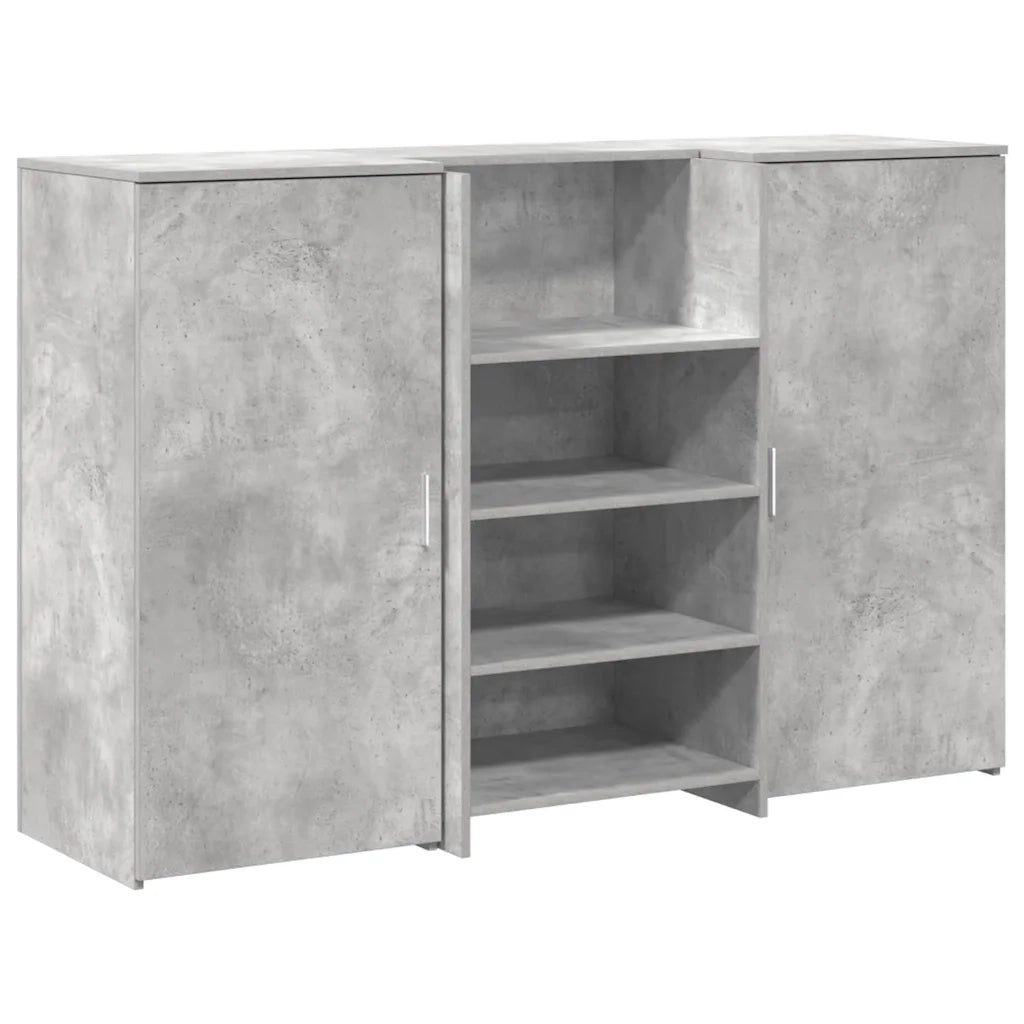 vidaXL Banco Reception Grigio Cemento 155x50x103,5cm Legno Multistrato