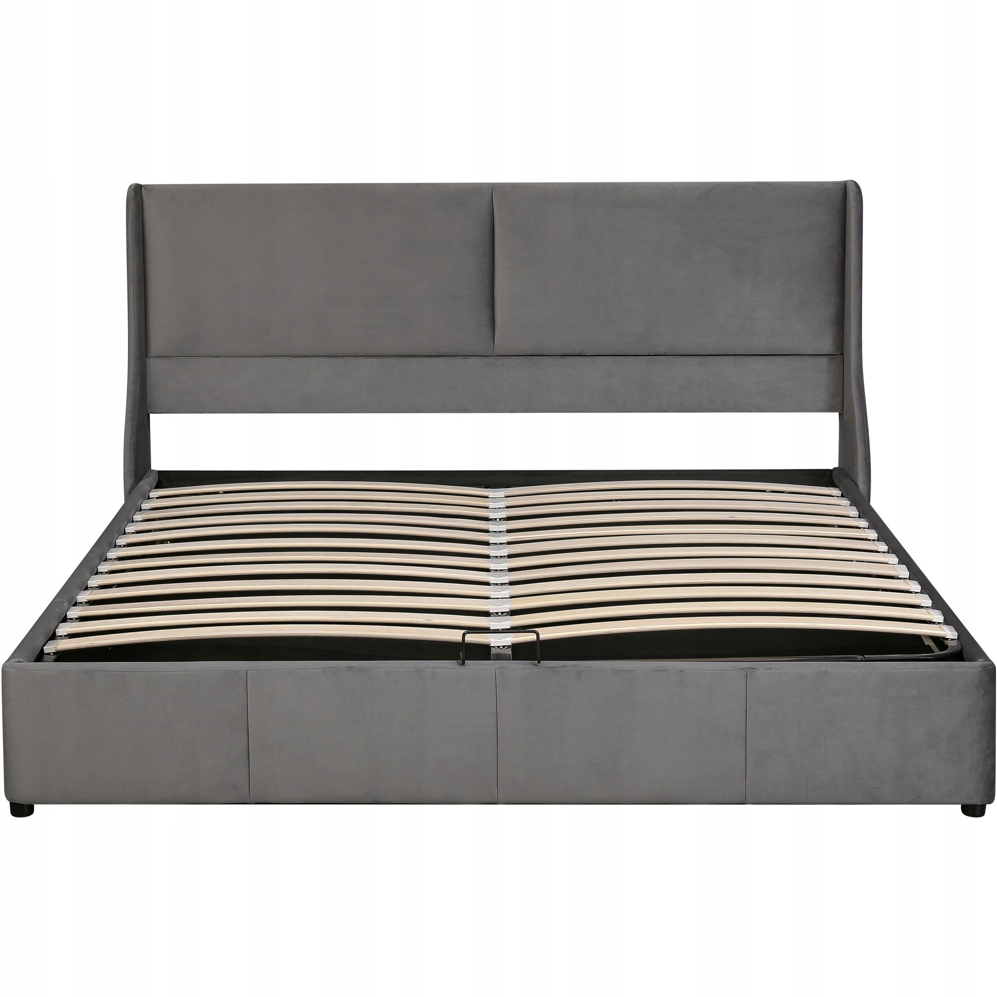 Letto imbottito 160x200 - Xylo - Grigio, meccanismo idraulico