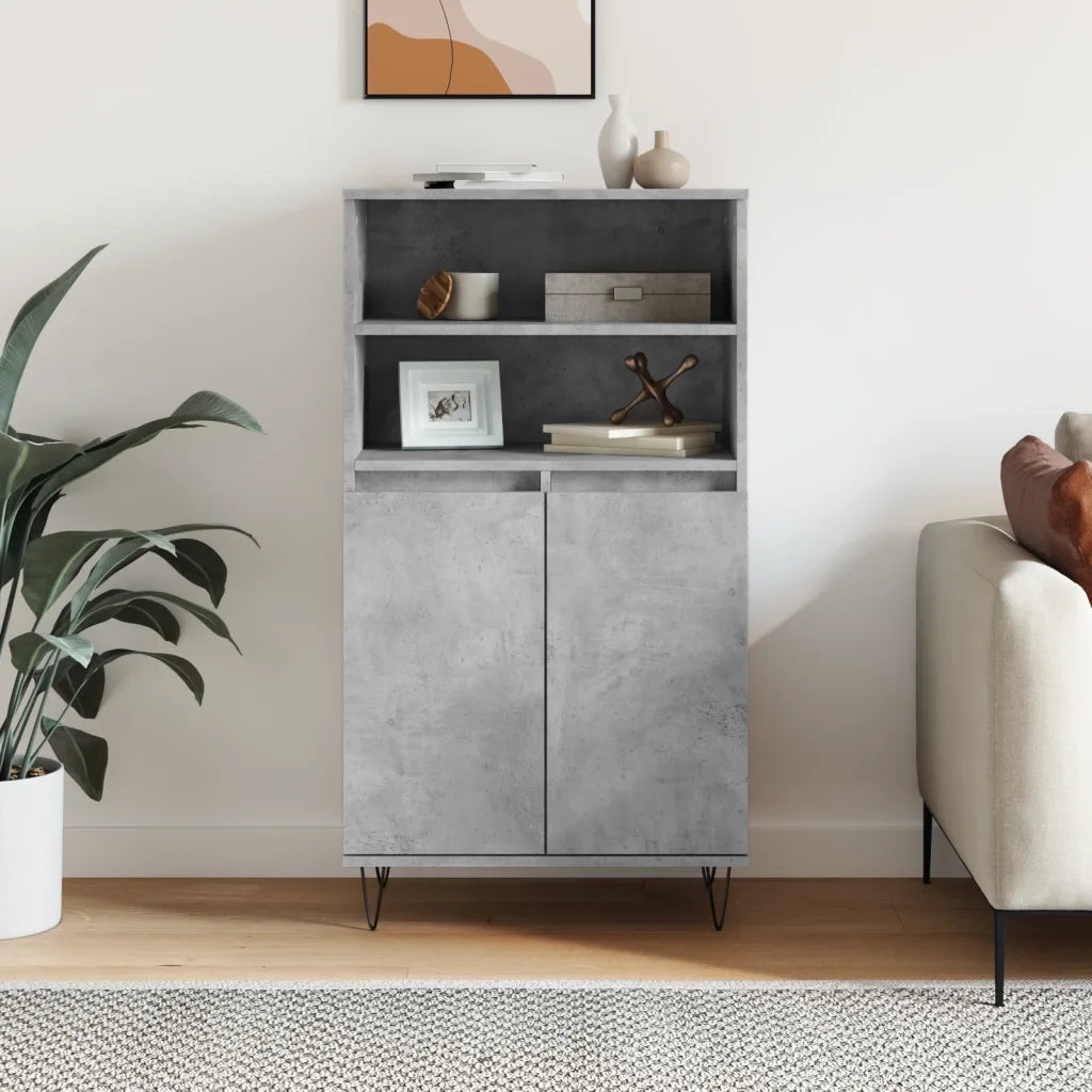Credenza Grigio Cemento 60x36x110 cm in Legno Multistratocod mxl 78806