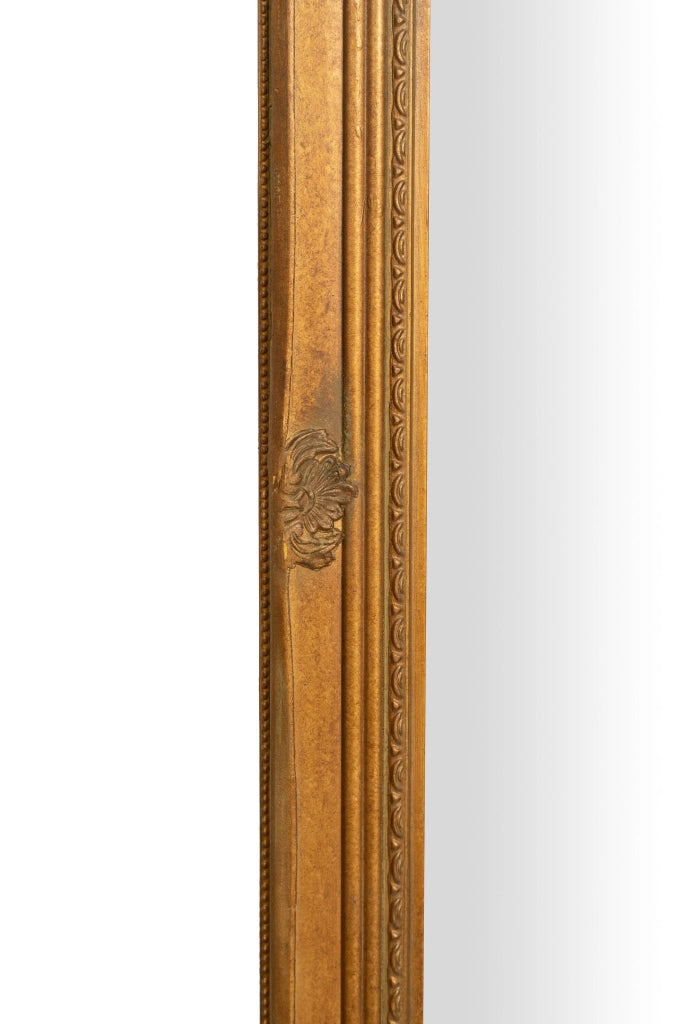 Biscottini Specchio Specchiera da parete e appendere verticale/orizzontale L62xPR4xH82 cm finitura foglia oro anticato.