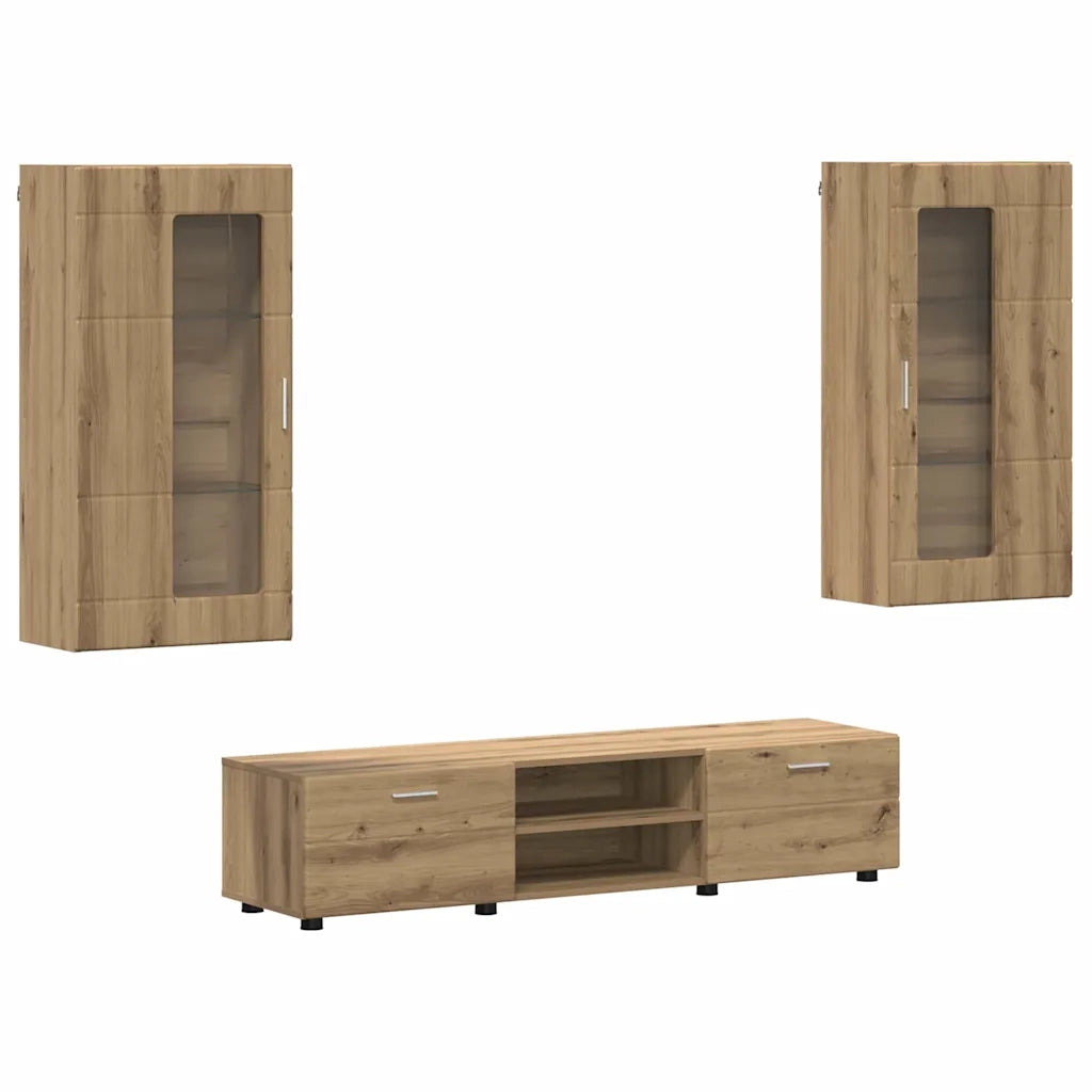Set mobile TV FLORIN Rovere artigianale Legno multistrato