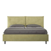Letto matrimoniale senza rete imbottito 160x190 microfibra tè verde Appia