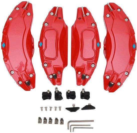 Coprisostentatori - 4 Pezzi - Alluminio - Adatto per 19/20 Pollici di Pneumatici - Coprisostentatore a Disco - Design Sportivo - Passa Preciso - Coprisostentatore