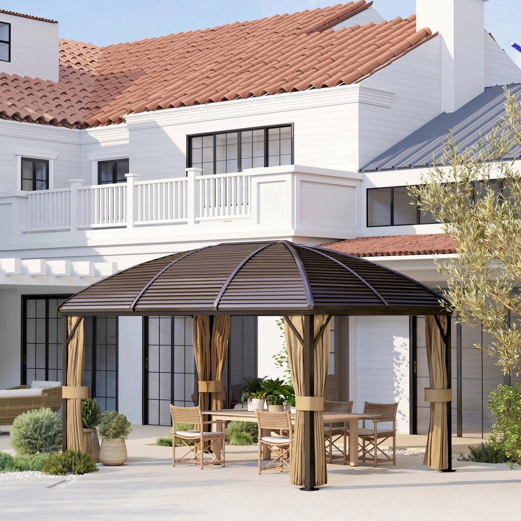 Gazebo da giardino ¨C zephmum ¨C marrone 400x300x280 cm