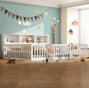 Letto per bambini 140x200 cm con sponde e vani laterali