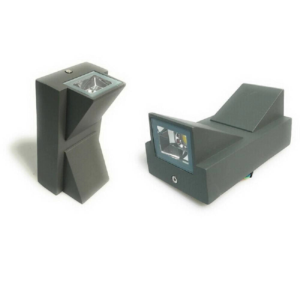 Trade Shop - Applique Doppia Emissione 10 W Per Esterno Grigio Luce Fredda Calda Ip65 Es04 - -bianco Freddo      -