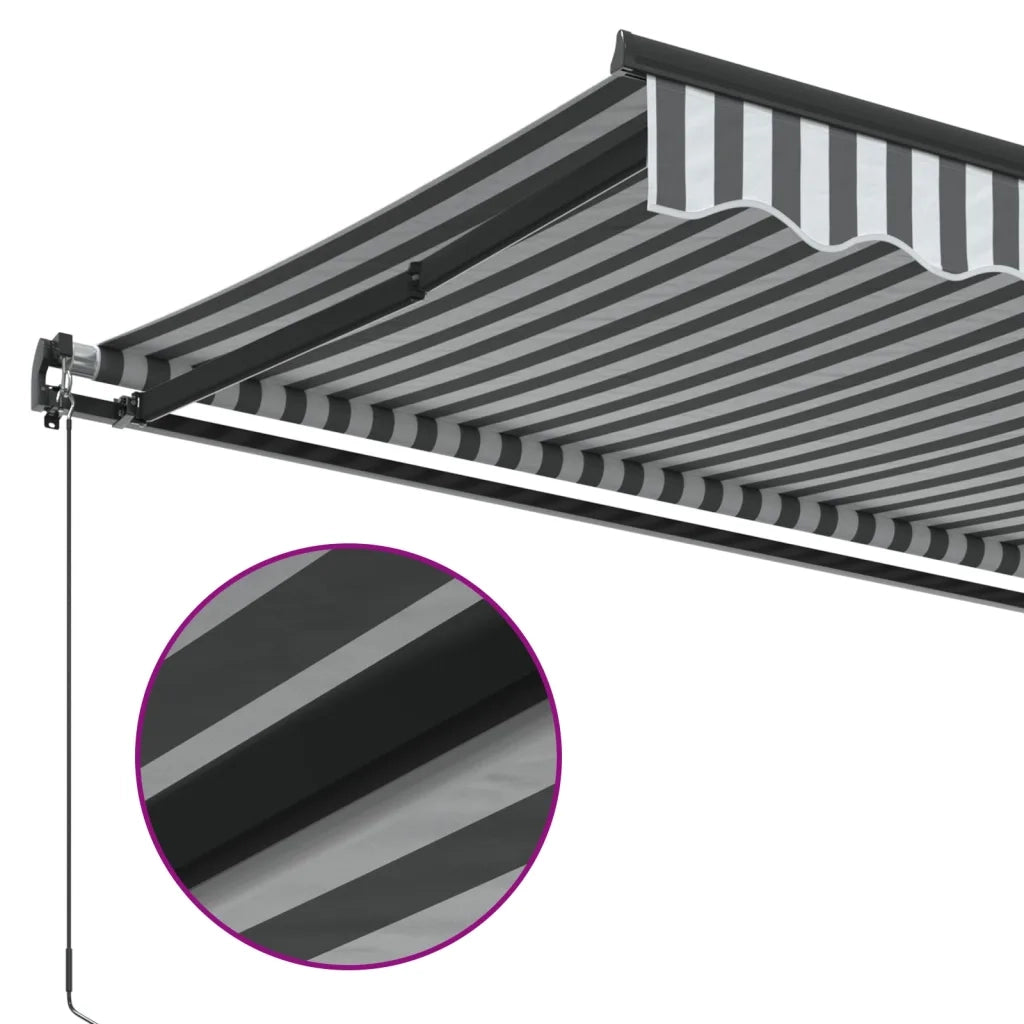 Tenda da Sole Retrattile Manuale Antracite e Bianco 400x350 cm 3215808