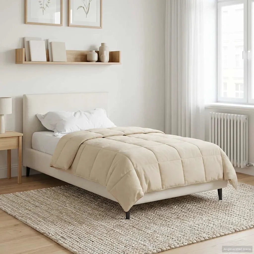 Duvet Estivo Crema 140 x 200 cm Microfibra e Fleece Teddy 42026218