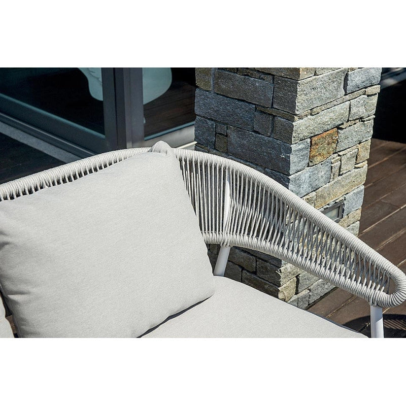 Salotto Cap-Ferrat In Alluminio Bianco + Schienale In Corda Beige Moia