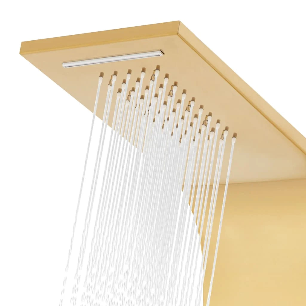 Sistema di pannelli doccia colonna doccia accessori set per bagno interno casa acciaio inox 201 curvato dorato 02_0003111