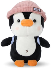 Pinguino di Peluche 23 cm - Giocattolo di Peluche - Super morbido - Comfort del Cuscino - Cadeau carino - Cappello rosa