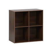 Libreria modulare in legno con 4 scomparti, noce