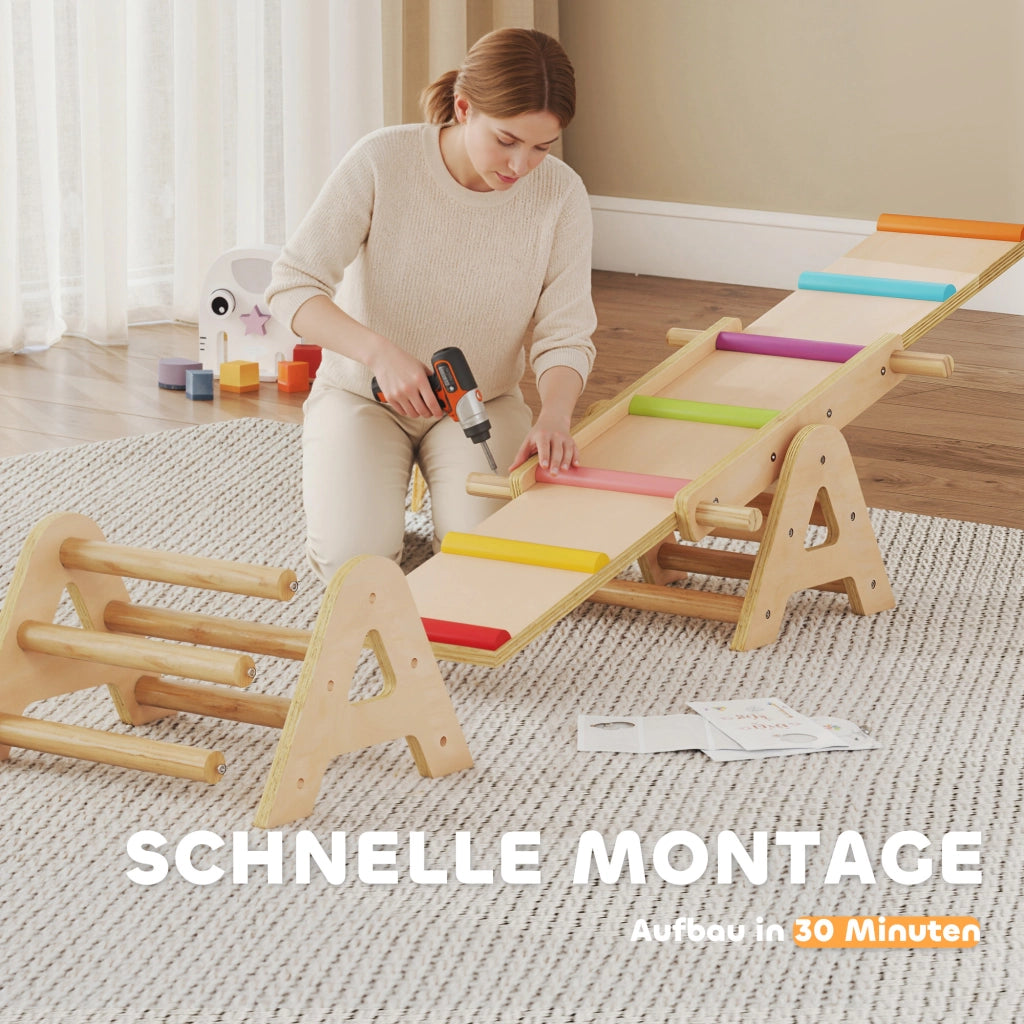 Bilanciere per Bambini 2 in 1 Wippe ¨C zephmum ¨C Legno 133x38x24 cm
