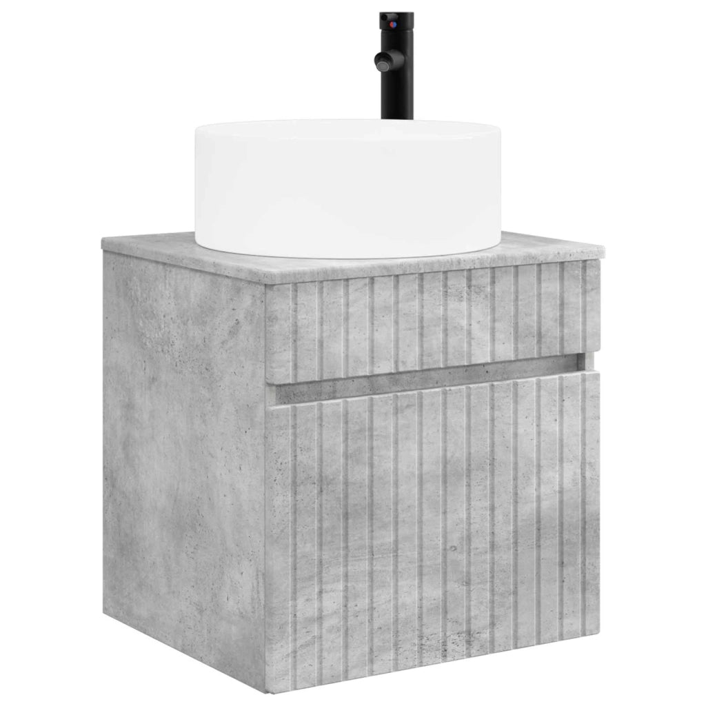 Set di Armadi da Bagno 4 pcs Grigio Cemento 3406666