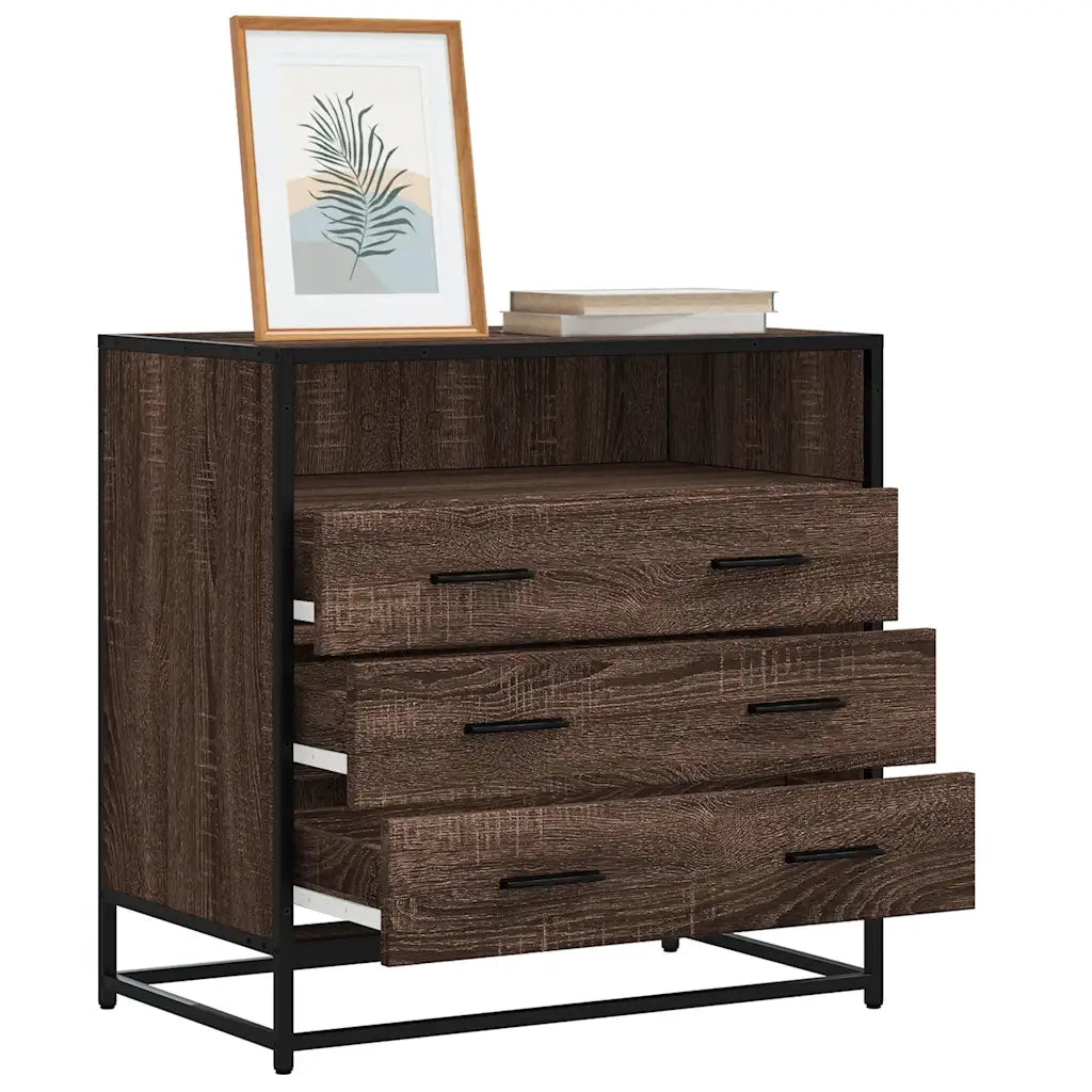 Cassettiera Rovere Marrone 70x41x70 cm in Legno Multistrato CFW2249987
