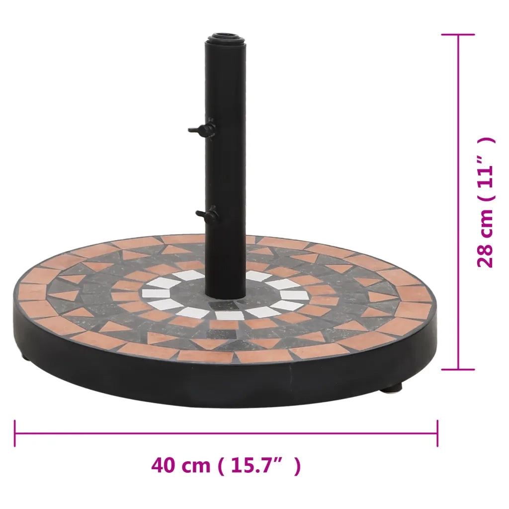 Base per Ombrellone Terracotta e Bianco Rotonda 12 kg 362225