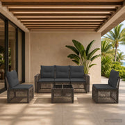 Set Divano da Giardino 6 pz Grigio e Grigio Scuro polyrattan 3435083